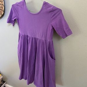 Hanna Andersson Purple Skater Dress Size 130 (8)